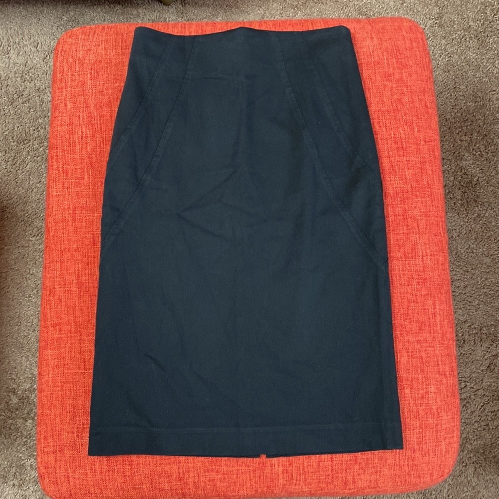 Chaiken Black Cotton Straight Pencil Skirt
